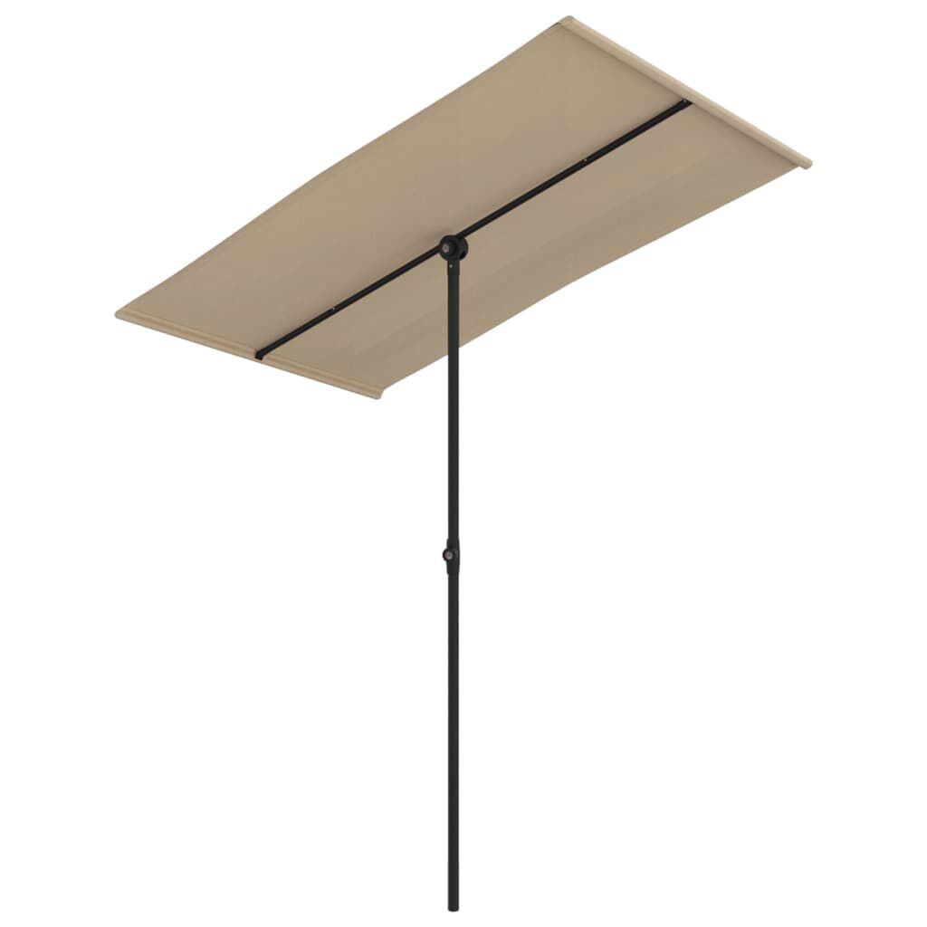 vidaXL Garden Parasol Taupe Polyester, Aluminum 70.9 x 43.3 in Rotatable