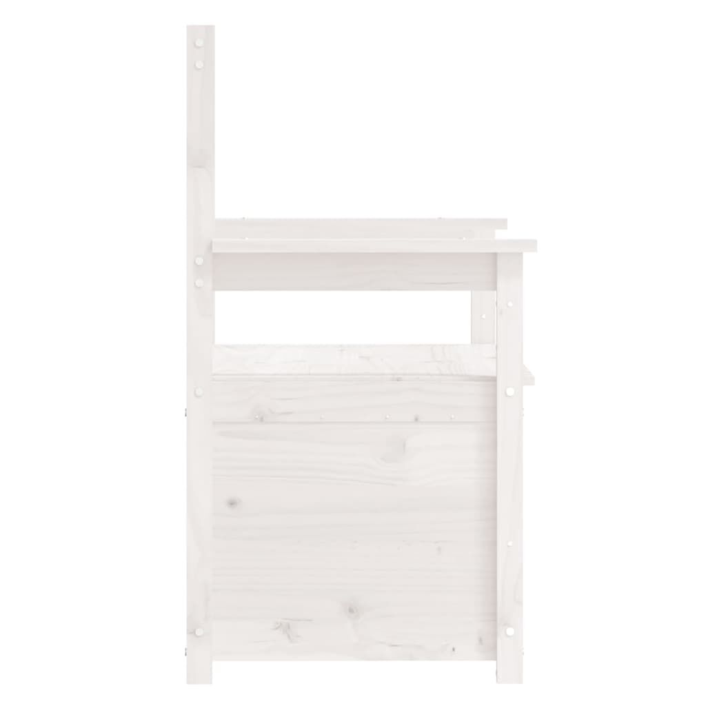 vidaXL Bench White Solid Pine Wood Medium Bench Rectangular Durable