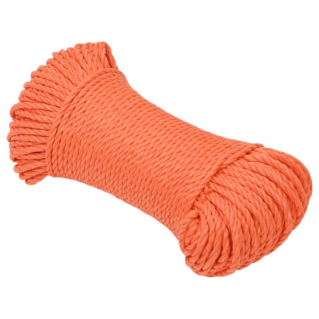 vidaXL Work Rope Orange 0.12 " 82.0 ' Polypropylene