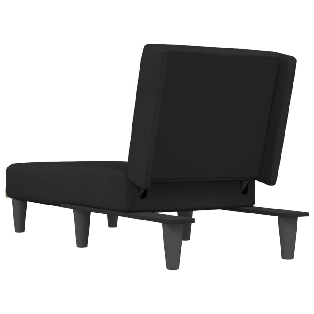 vidaXL Chaise Longue Black Velvet (100% polyester), plywood
