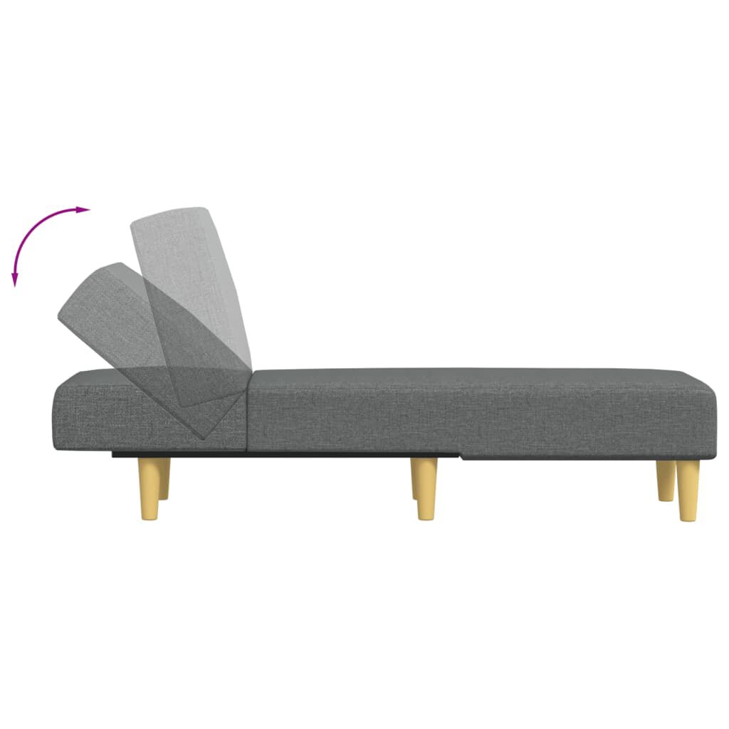 vidaXL Chaise Lounge Dark grey Polyester, Plywood, Foam Medium