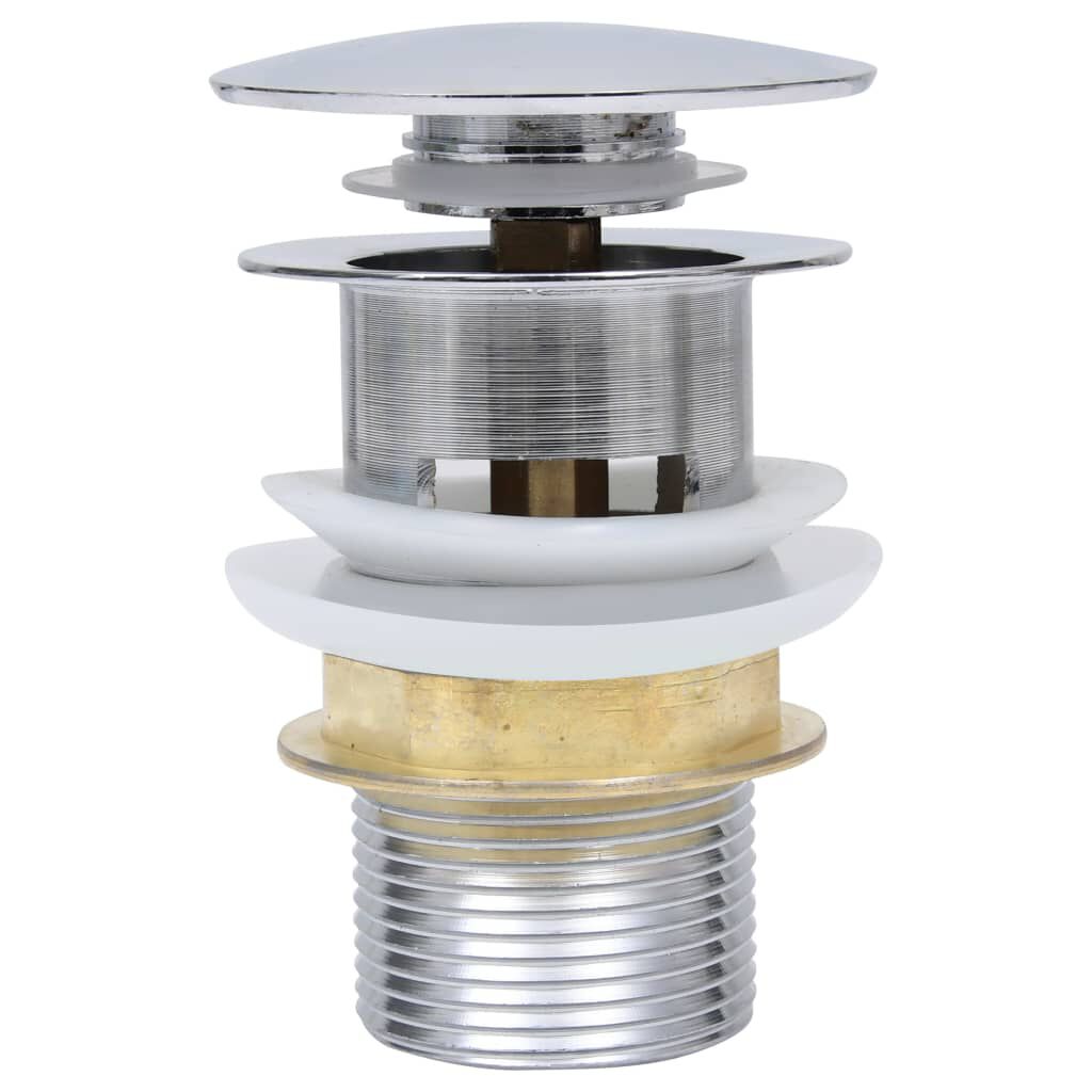 vidaXL Push Drain without Overflow Function Silver 2.5x2.5x3.6"