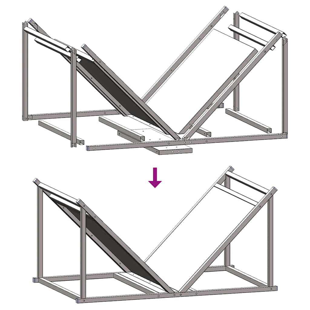 vidaXL Firewood Rack Black 27.6x16.9x13.6" Cold-rolled steel