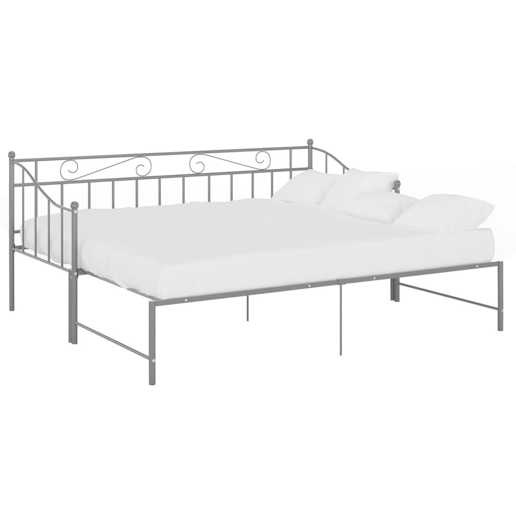 vidaXL Sofa Bed Frame Gray Powder-coated metal 35.4x78.7 in