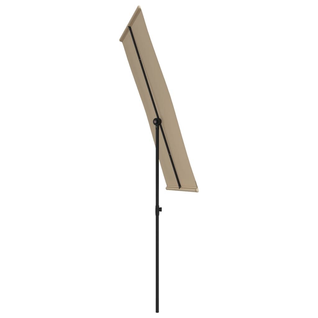 vidaXL Garden Parasol Taupe Polyester, Aluminum 70.9 x 43.3 in Rotatable