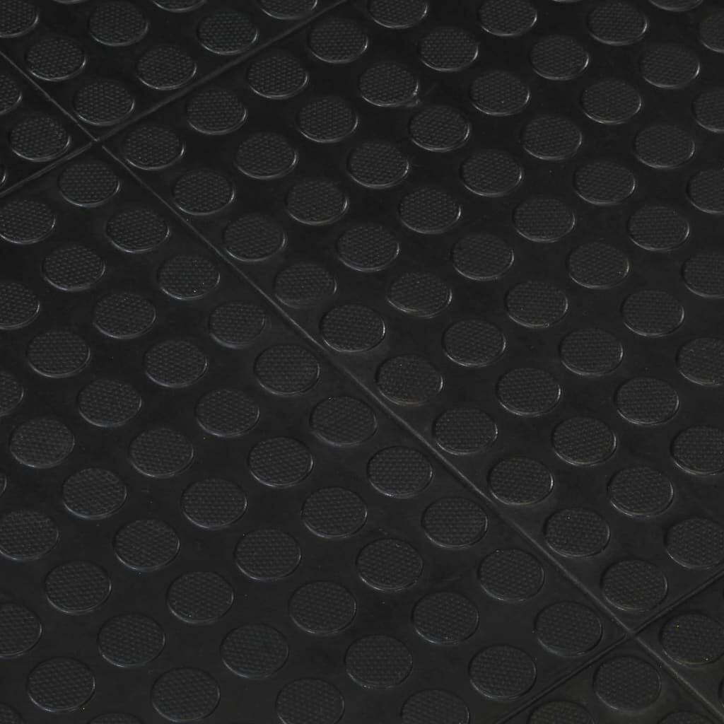 vidaXL Rubber Floor Tile Black 0.47" 35.4"x47.2"