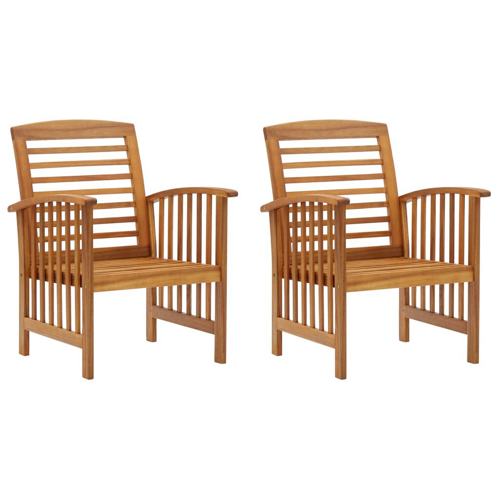 vidaXL Garden Chair Set of 2 Natural wood Solid acacia wood Standard