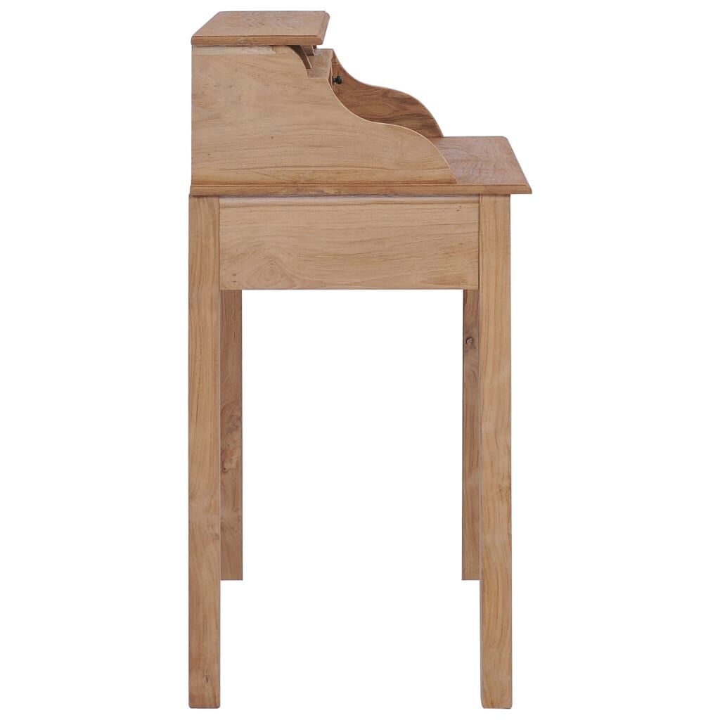 vidaXL Desk Teak Solid teak wood 35.4 in Desk Rectangular Rustic