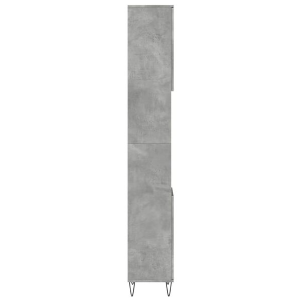 vidaXL Bathroom Cabinet Concrete grey Engineered wood and iron Tall & Slim
