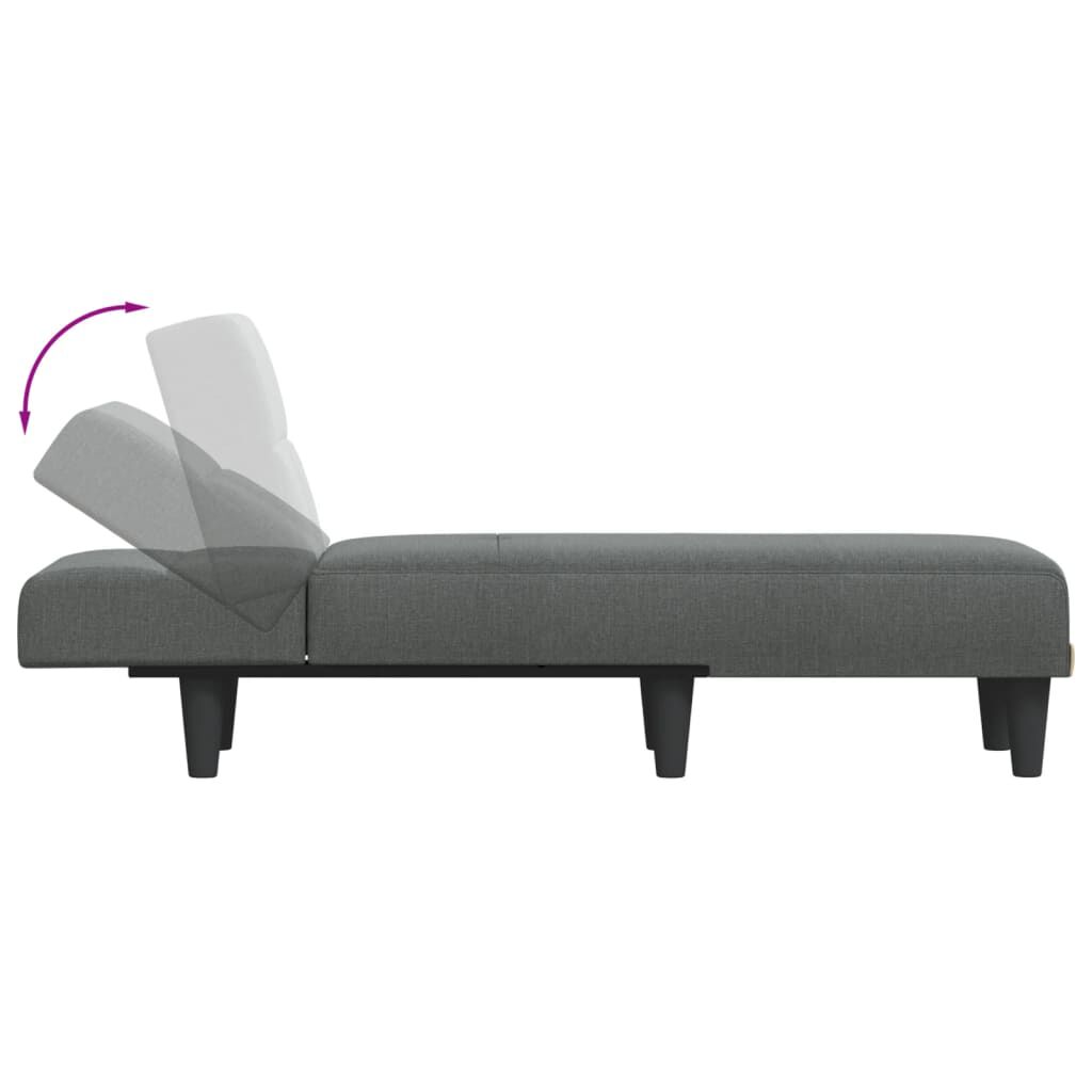 vidaXL Chaise Lounge Dark grey 100% polyester, plywood One size