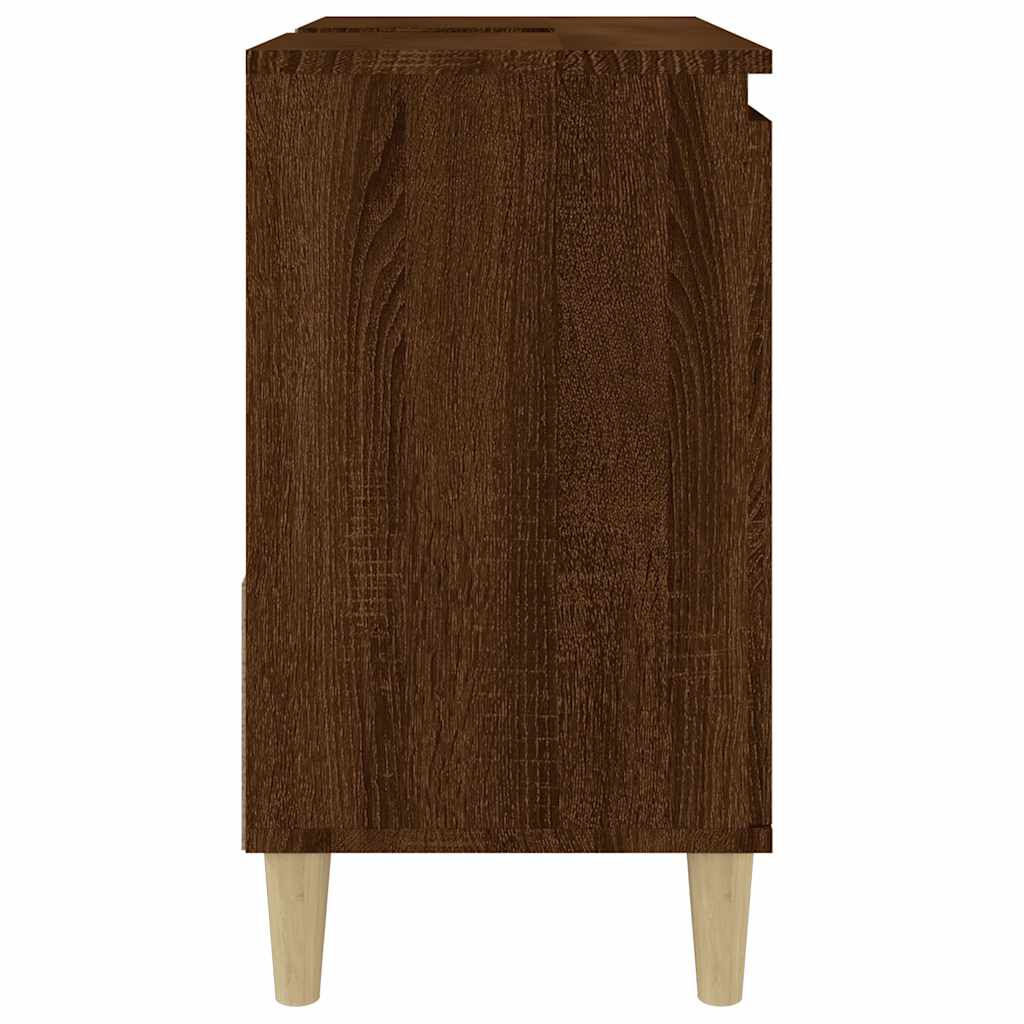 vidaXL Bathroom Cabinet Brown oak Engineered wood Medium