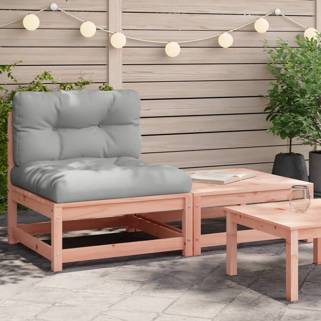 vidaXL Patio Sofa Armless with Cushions and Footstool