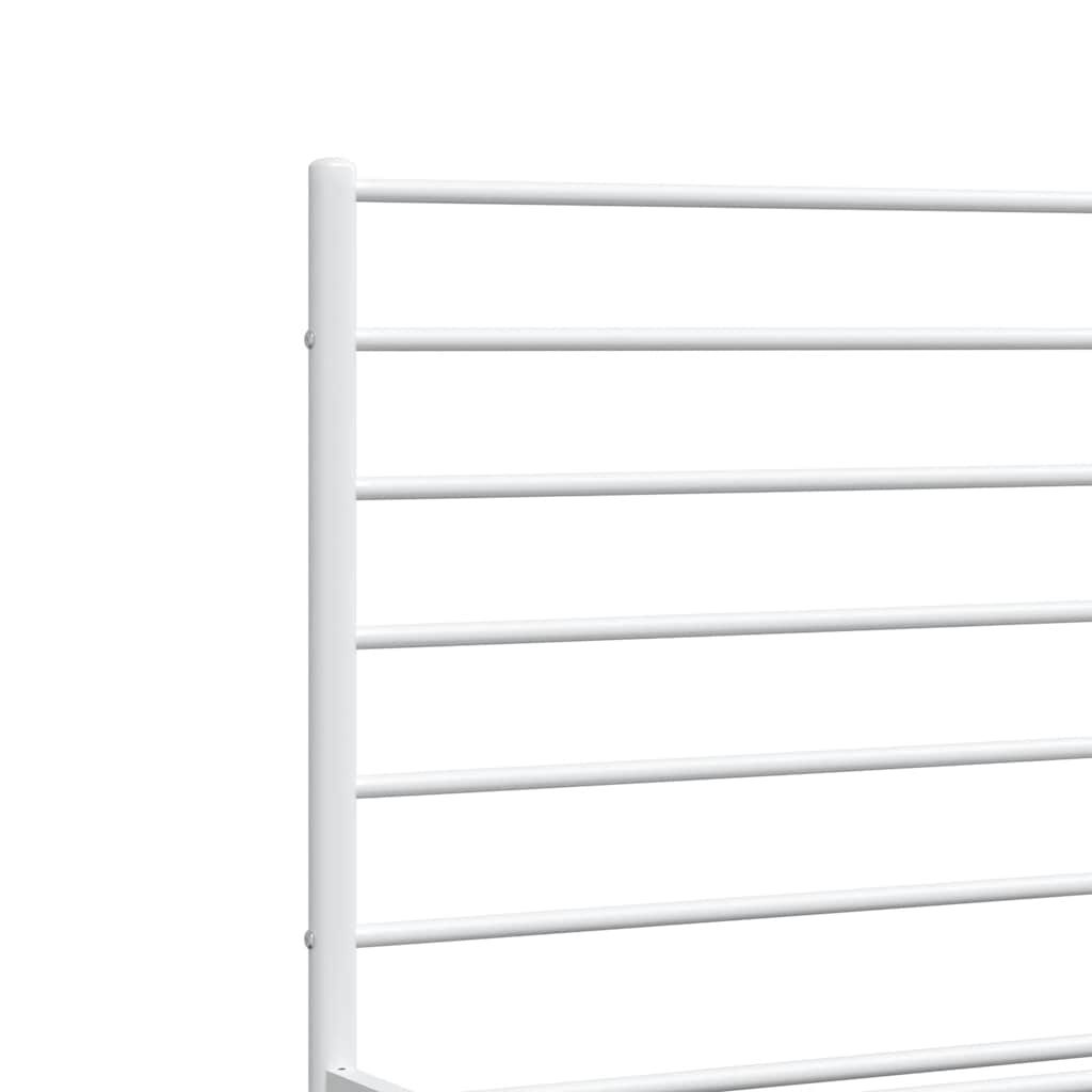 vidaXL Bed Frame White Steel Double Bed Bed Frame Rectangular