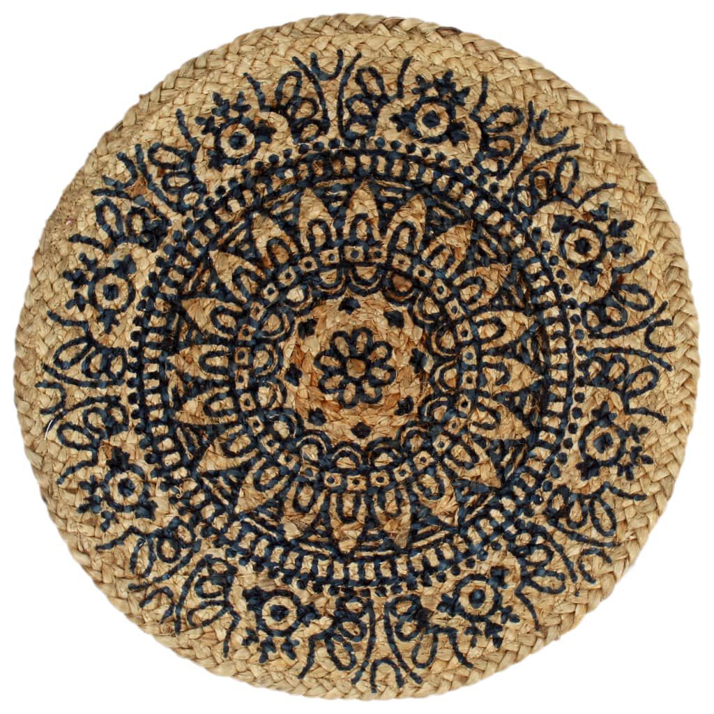 vidaXL Placemat Set of 4 Dark Blue Jute 15 in diameter Placemat