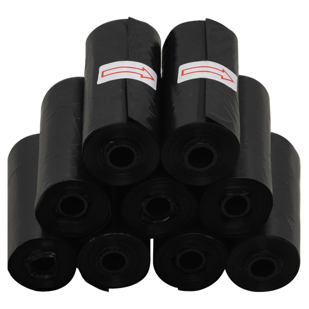 vidaXL Dog Poop Bag Black Polyethylene Large Durable Dog Waste Bag