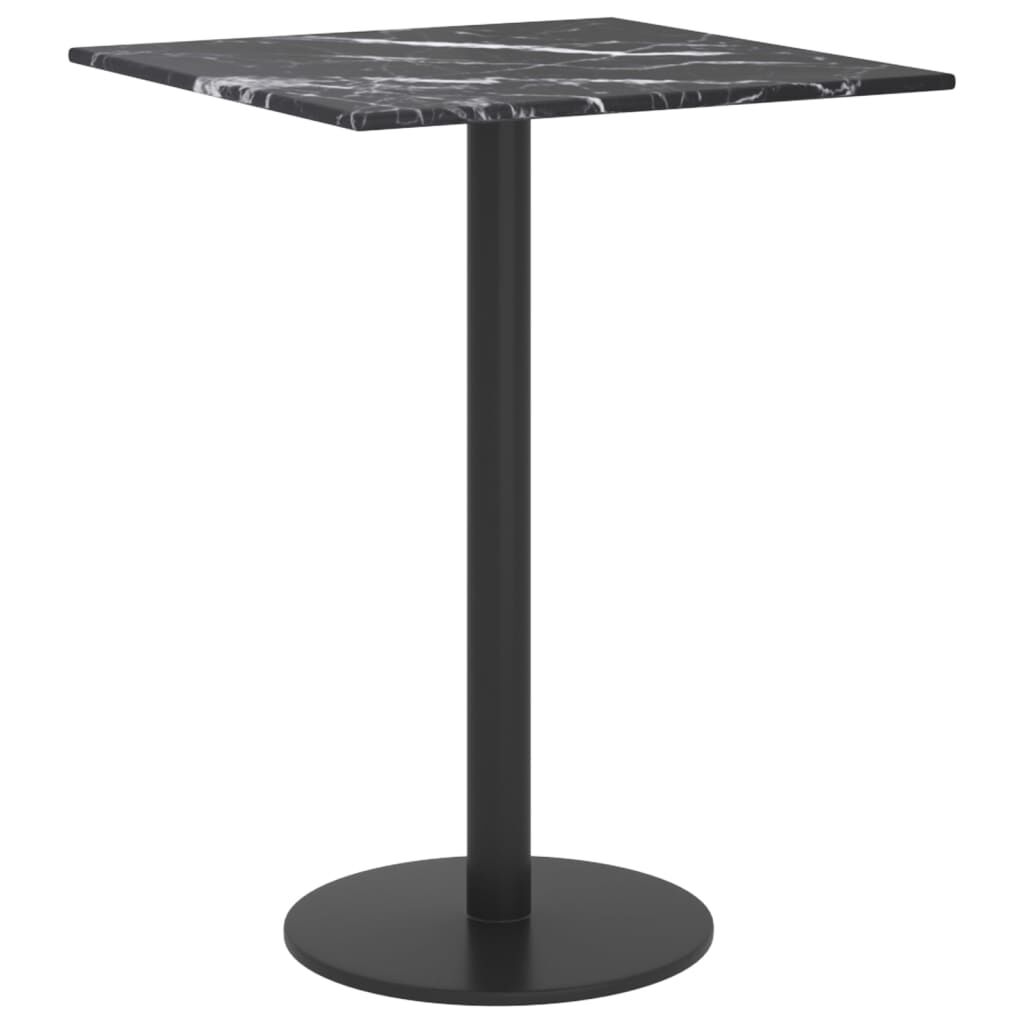 vidaXL Table Top Black with marble design Tempered glass Small Durable
