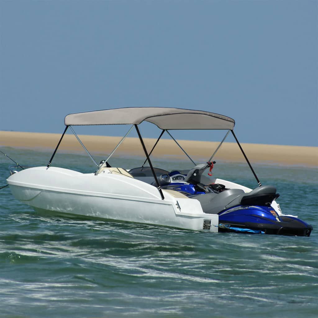 vidaXL 2-bow Bimini Top Grey 59.1x47.2x43.3"