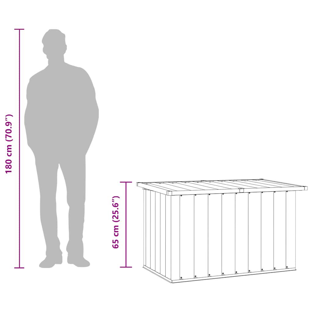 vidaXL Storage Box Gray Galvanized Steel 42.9 in x 26.4 in x 25.6 in