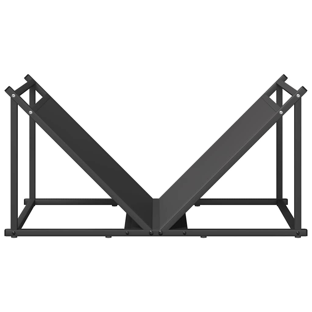 vidaXL Firewood Rack Black 27.6x16.9x13.6" Cold-rolled steel