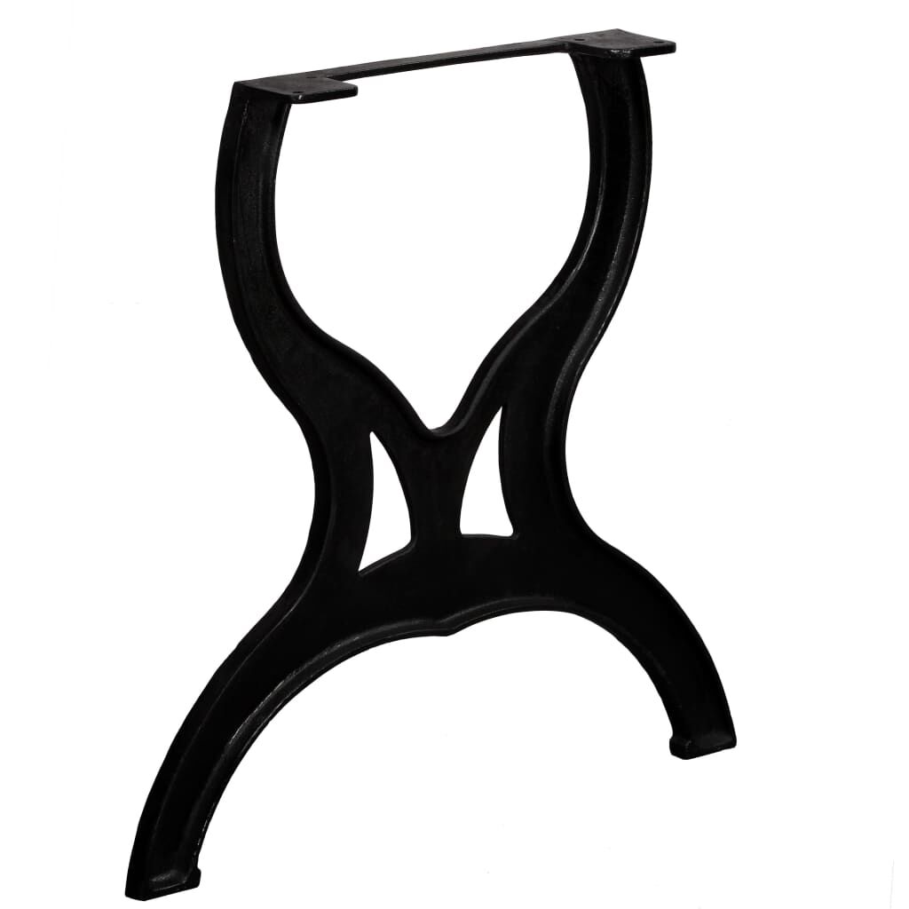 vidaXL Dining Table Leg Set of 2 Black Cast iron 27.2 x 28.0 in