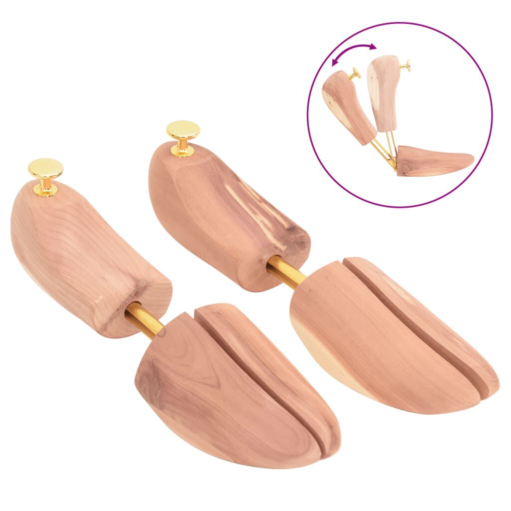 vidaXL Shoe Stretcher with Shoe Horn EU 44-45 Solid Wood Cedar