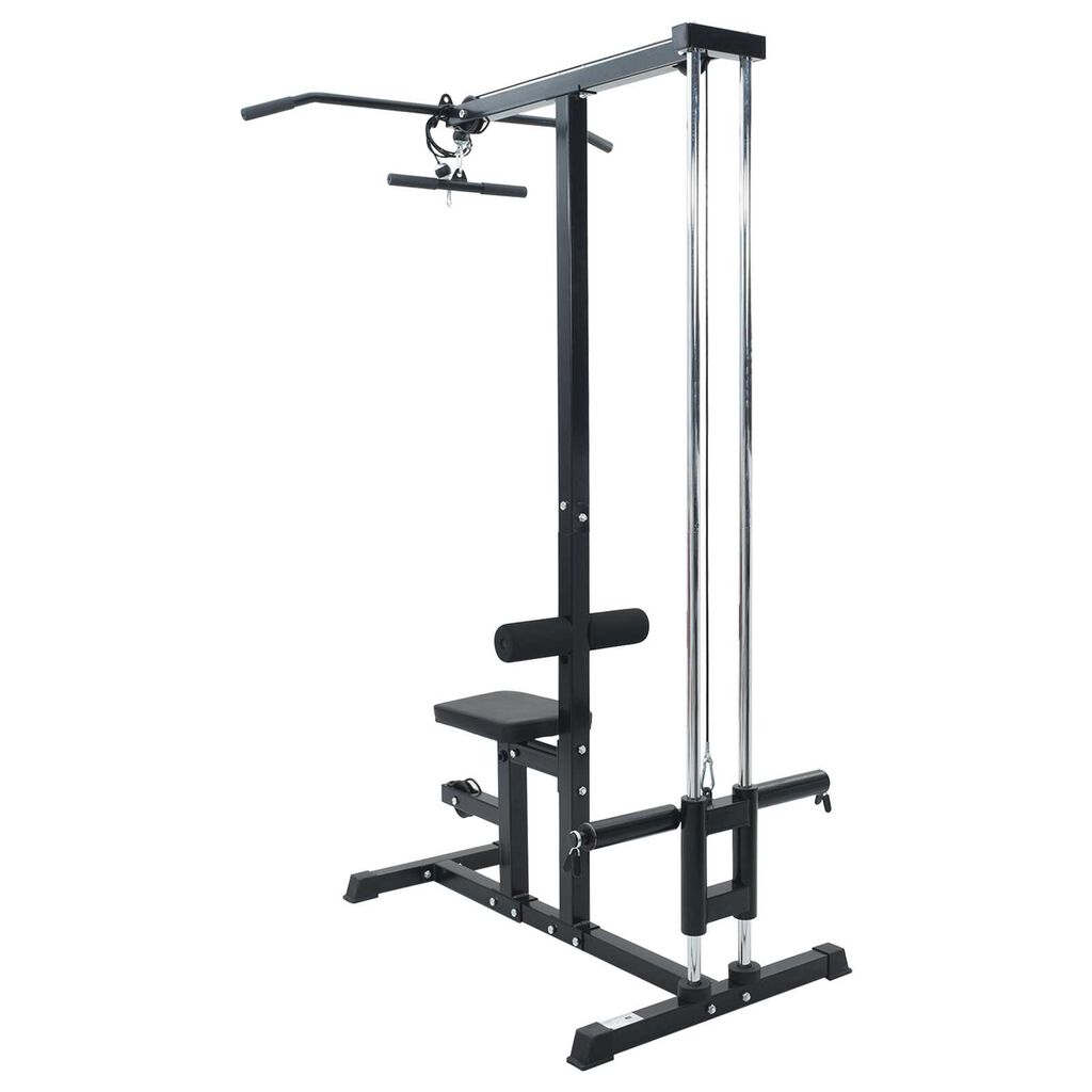 vidaXL Lat Pulldown Machine with Adjustable Seat 176 lb Loadable Steel