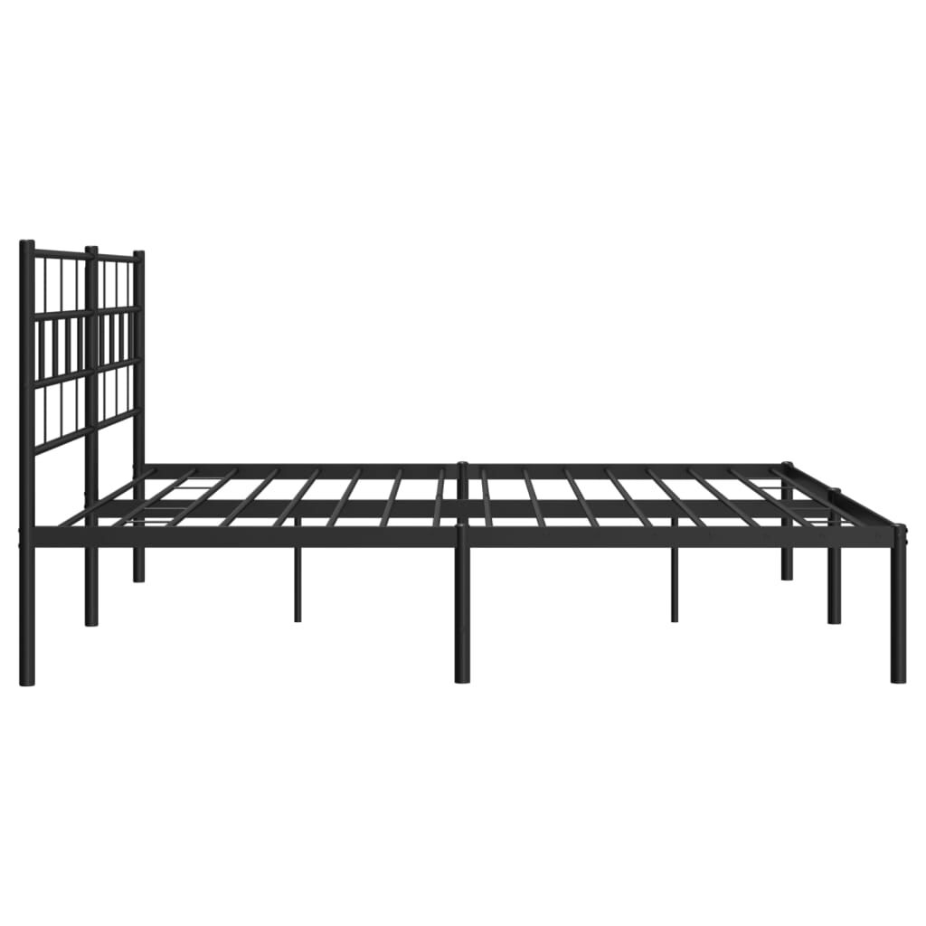 vidaXL Metal Bed Frame Black Powder-Coated Steel 79x79 in Bed Frame