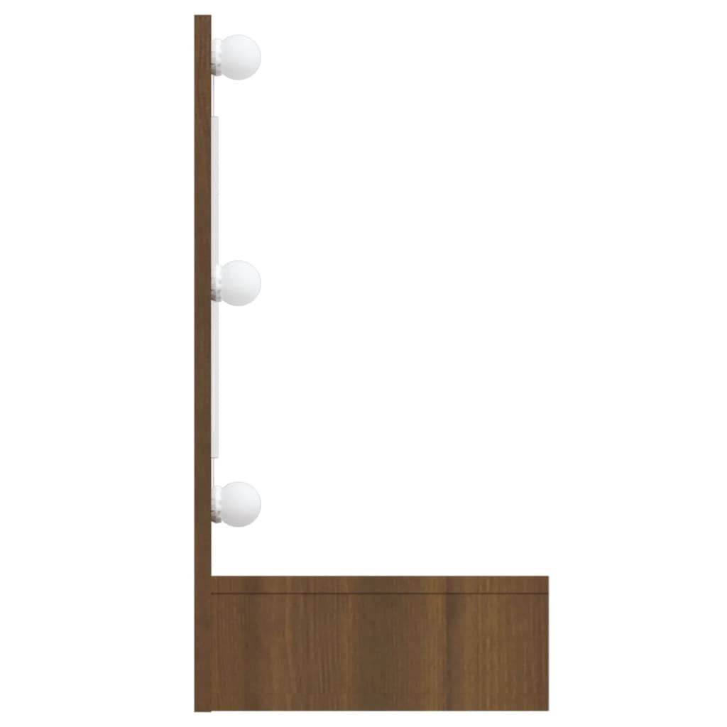vidaXL Mirror Cabinet Brown Oak Engineered wood, acrylic 35.4x12.4x24.4 in