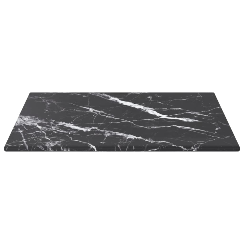 vidaXL Table Top Black with marble design Tempered glass Small Durable
