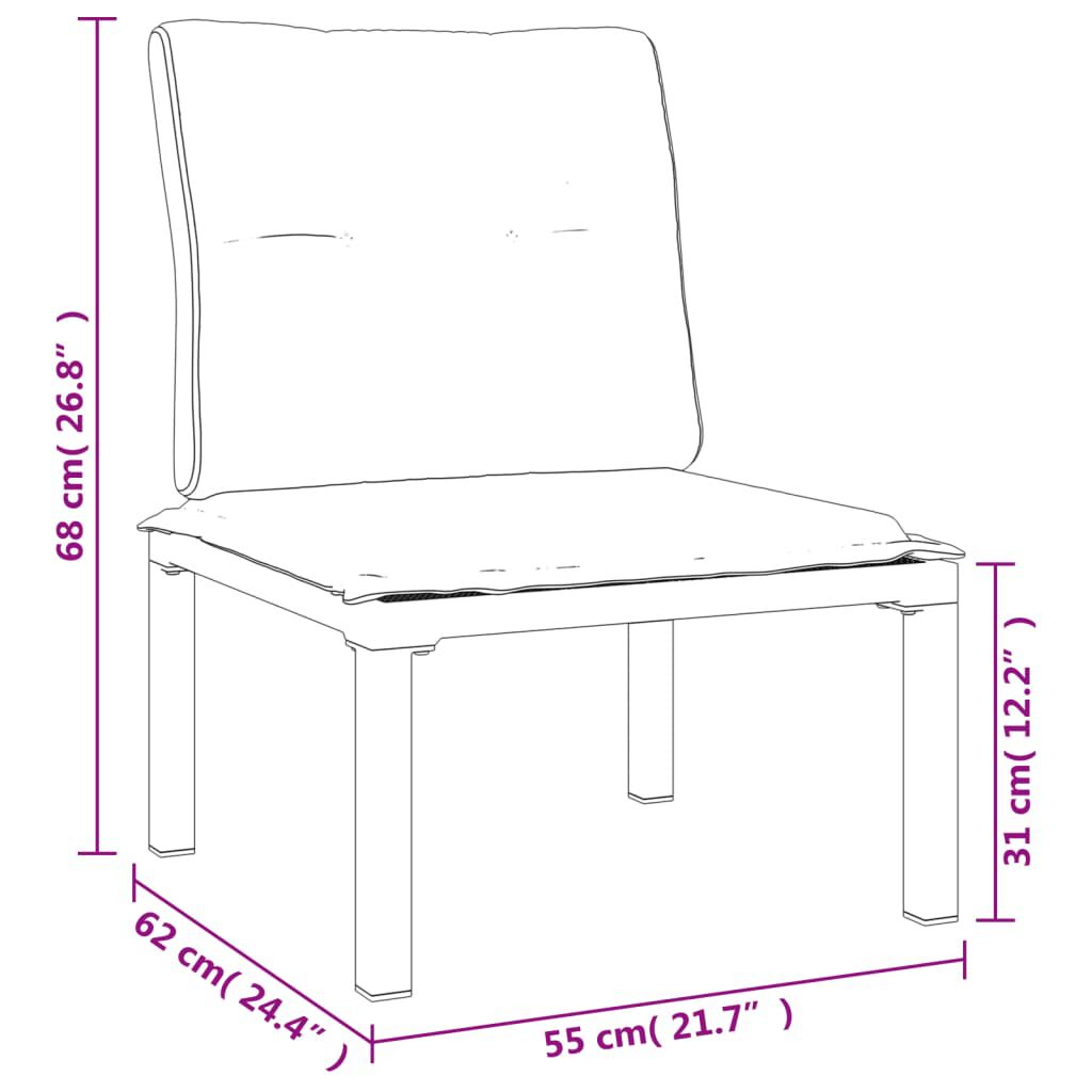 vidaXL Garden Lounge Set Black and Dark Grey