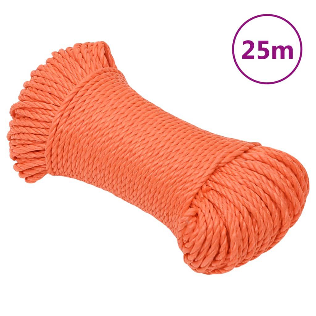 vidaXL Work Rope Orange 0.12 " 82.0 ' Polypropylene