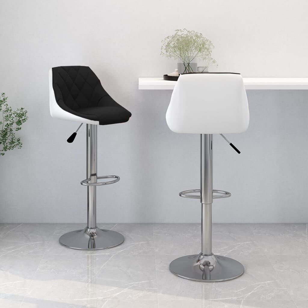 vidaXL Bar Stool Set of 2 Black and White
