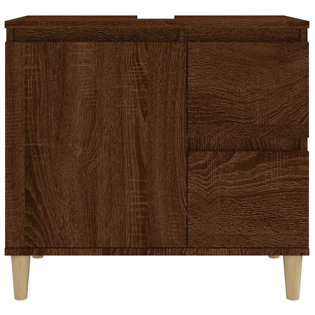 vidaXL Bathroom Cabinet Brown oak Engineered wood Medium