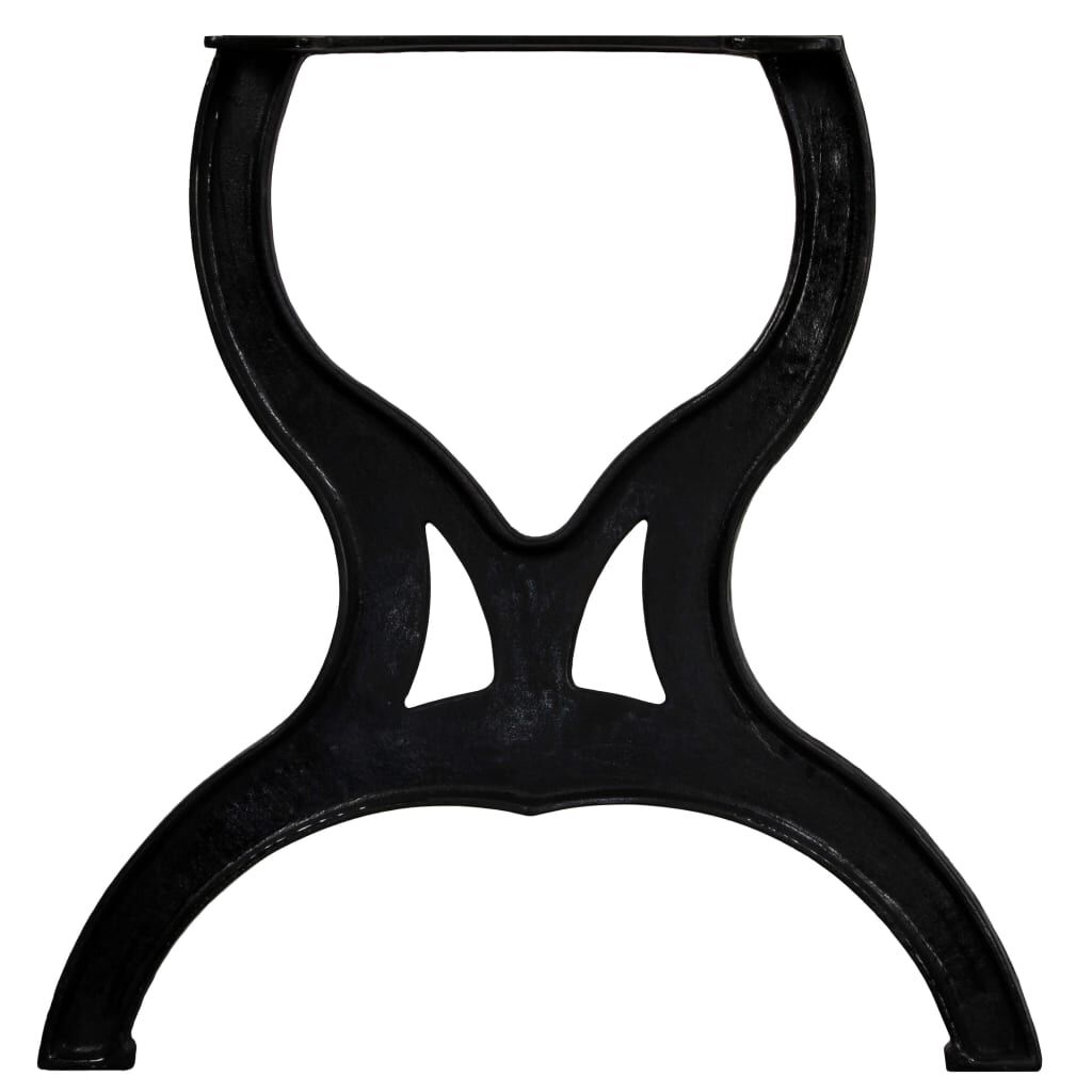 vidaXL Dining Table Leg Set of 2 Black Cast iron 27.2 x 28.0 in