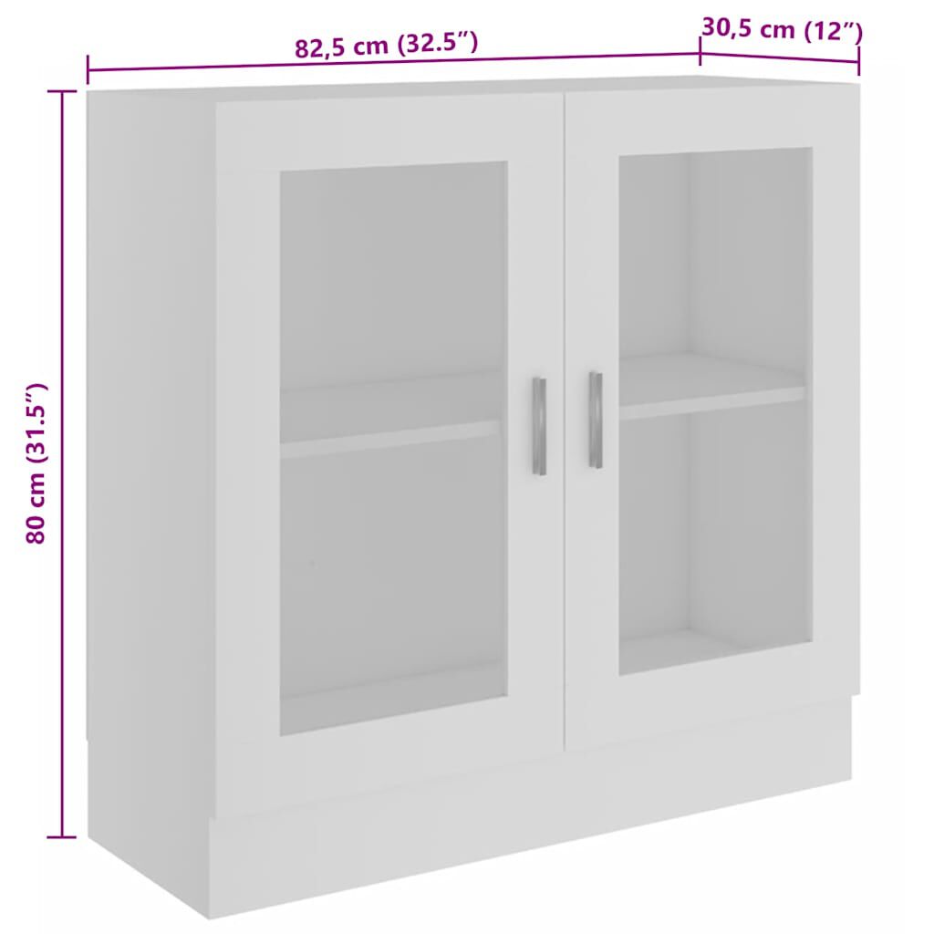 vidaXL Vitrine Cabinet White Engineered wood Medium Storage