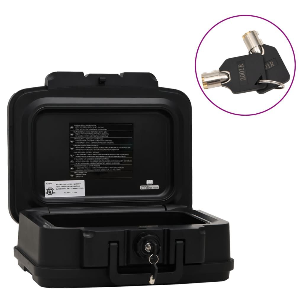 vidaXL Safe Box Black 15"x12.8"x6.5"