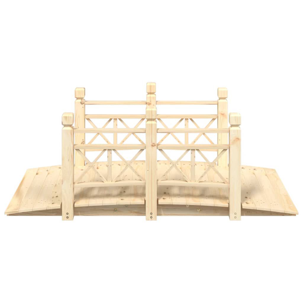 vidaXL Garden Bridge Natural Wood Solid spruce wood (untreated) Medium