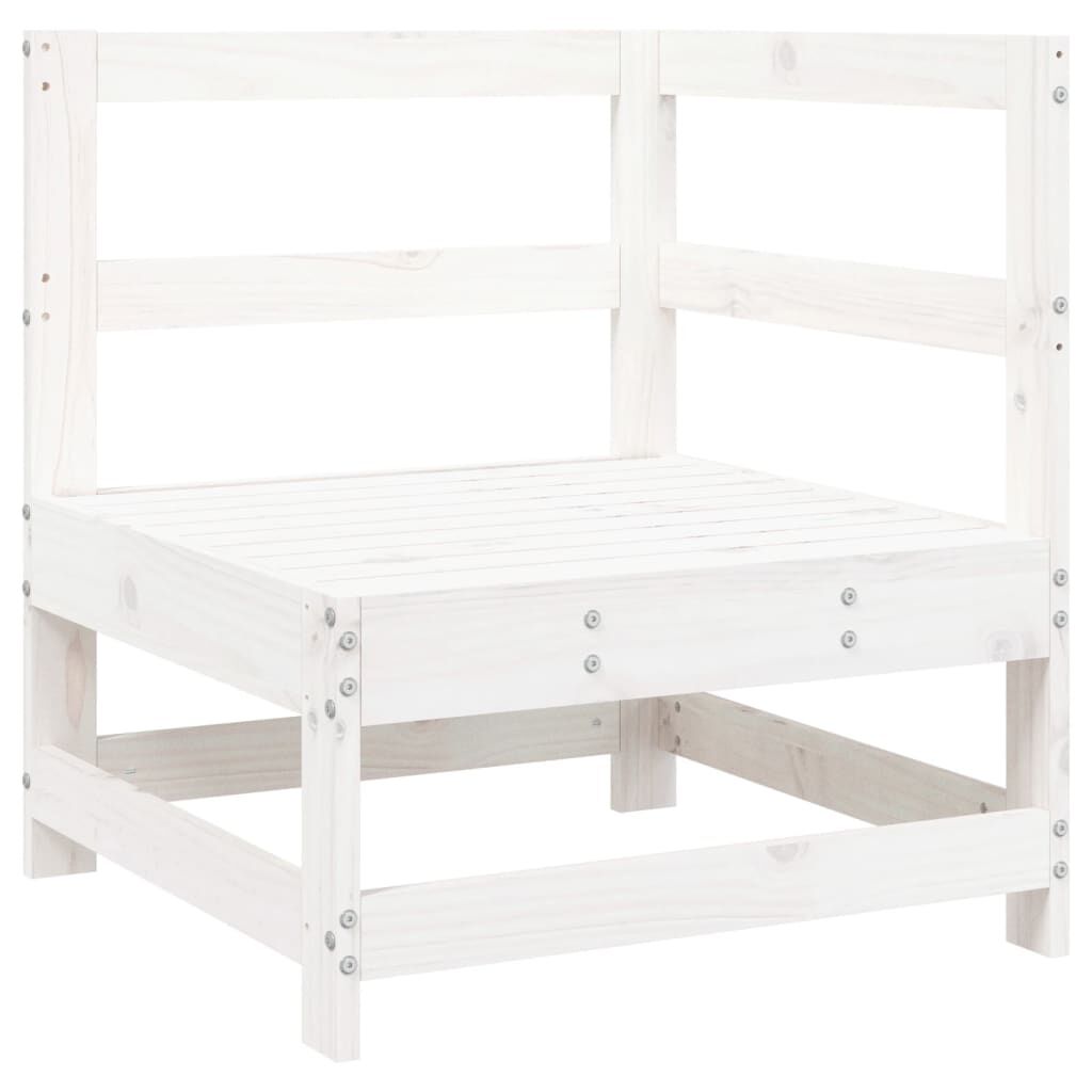 vidaXL Garden Sofa Set White Solid pine wood Large Modular