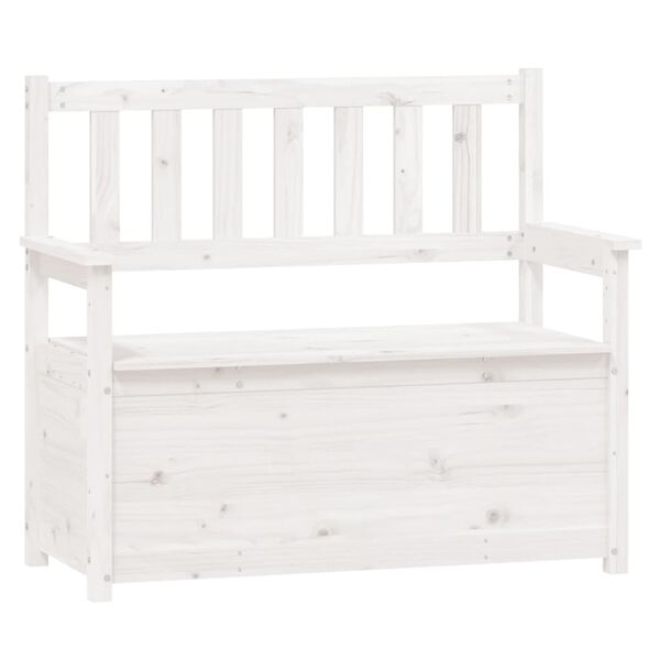 vidaXL Bench White Solid Pine Wood Medium Bench Rectangular Durable